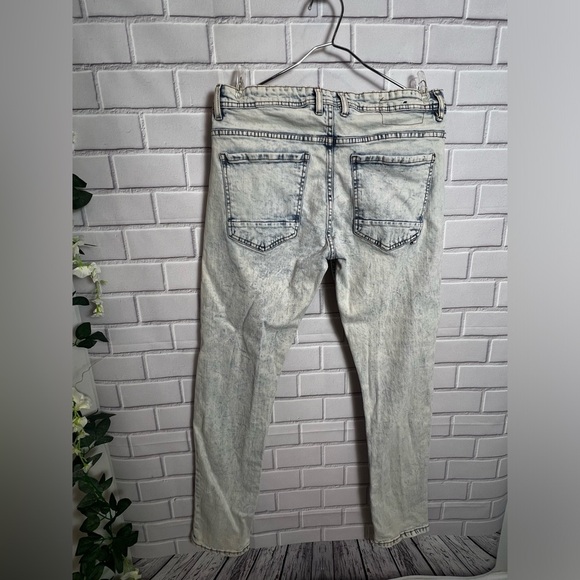 91 COTTON ON Vintage Acid Wash Skinny Jeans Light Wash Retro 90s Y2K/size 32 - Picture 5 of 8